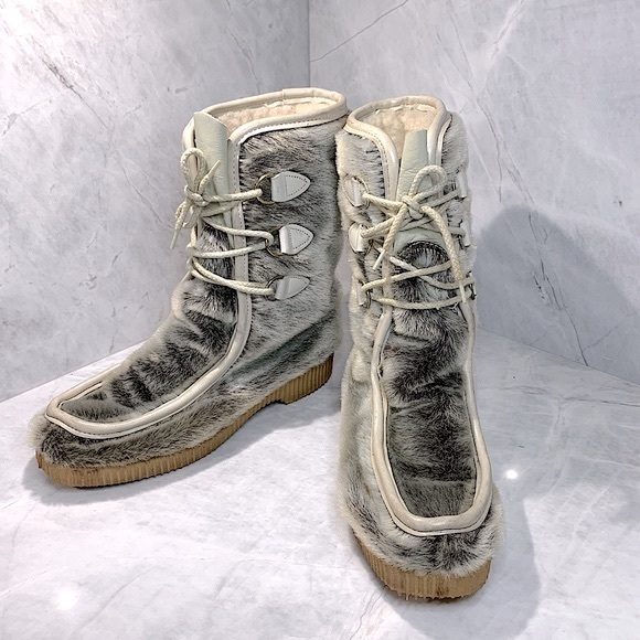 Vintage Drifters new old stock faux seal boots with ‘shearling’ interior size 7 - Picture 1 of 7